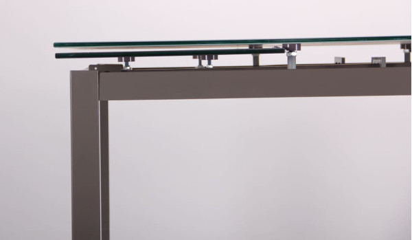 Раскладной обеденный стол AMF Мишель Серый/Стекло платина-8