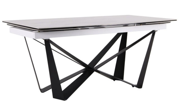 Раскладной обеденный стол AMF Vincent black/сeramics Tatuario bianco-0