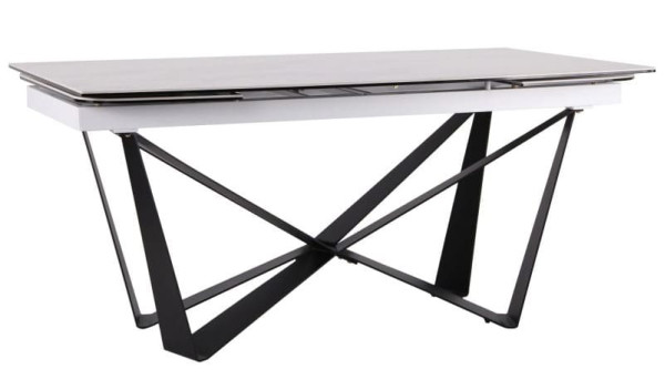 Раскладной обеденный стол AMF Vincent black/сeramics Tatuario bianco-2