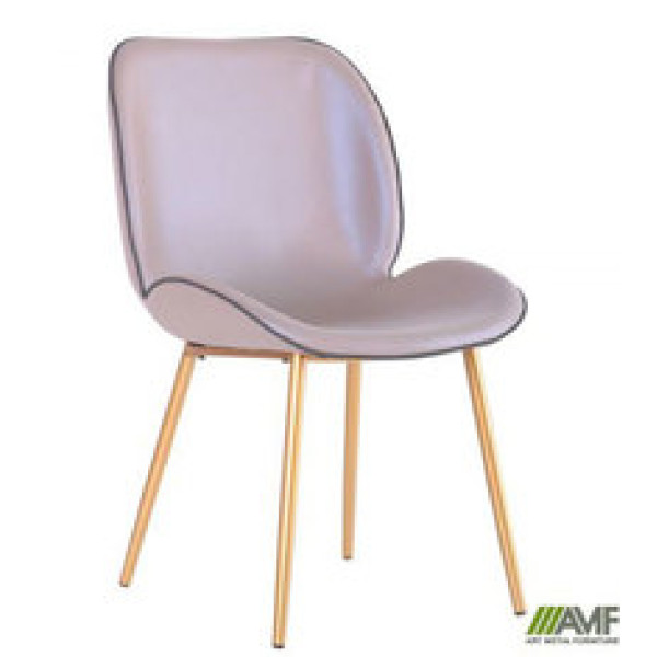 Стул AMF Doris Gold- creamy white экокожа-1