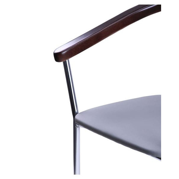 Стілець AMF Таня хром Неаполь N-23 темний горіх Екошкіра-5