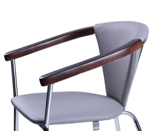 Стілець AMF Таня хром Неаполь N-23 темний горіх Екошкіра-4