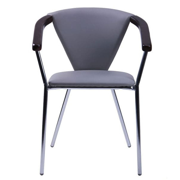 Стілець AMF Таня хром Неаполь N-23 темний горіх Екошкіра-1