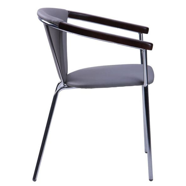 Стілець AMF Таня хром Неаполь N-23 темний горіх Екошкіра-2