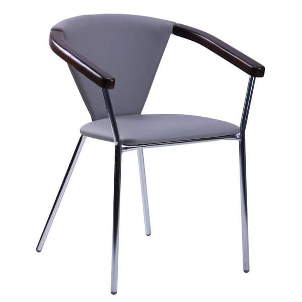 Стілець AMF Таня хром Неаполь N-23 темний горіх Екошкіра-0