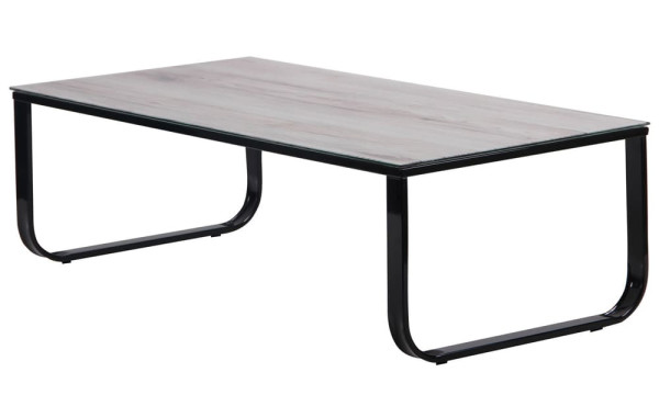 Стіл журнальний AMF Oregon Чорний/Скло Дуб шервуд-4