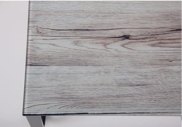 Стіл журнальний AMF Oregon Чорний/Скло Дуб шервуд-5