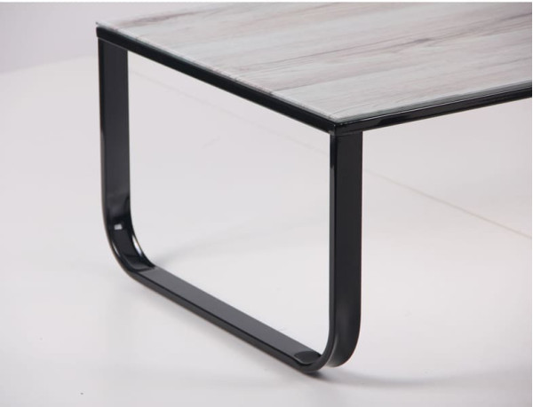 Стіл журнальний AMF Oregon Чорний/Скло Дуб шервуд-6