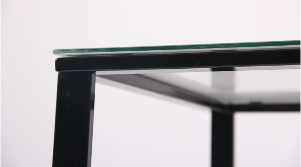 Стіл журнальний AMF Oregon Чорний/Скло Дуб шервуд-8