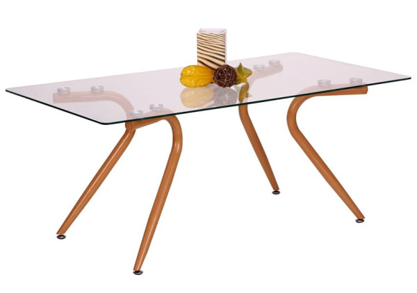 Стіл журнальний AMF Willow Каркас бук/Скло прозоре-0