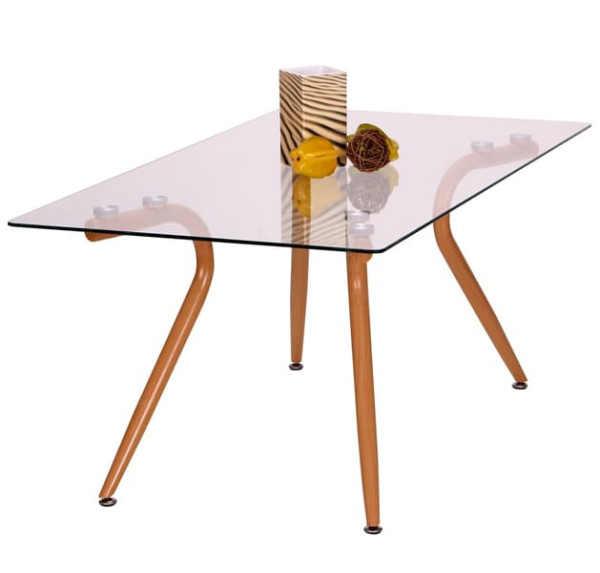 Стіл журнальний AMF Willow Каркас бук/Скло прозоре-2