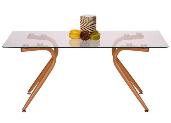 Стіл журнальний AMF Willow Каркас бук/Скло прозоре-4