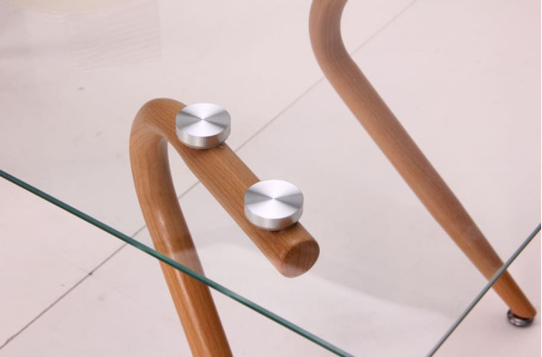 Стіл журнальний AMF Willow Каркас бук/Скло прозоре-5