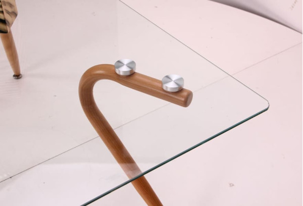 Стіл журнальний AMF Willow Каркас бук/Скло прозоре-6