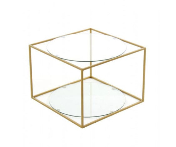Журнальный cтол Arhome Cube SM110 Clear / Gold-0
