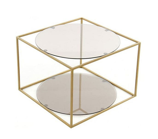 Журнальний стіл Arhome Cube SM110 Grey/Gold-0