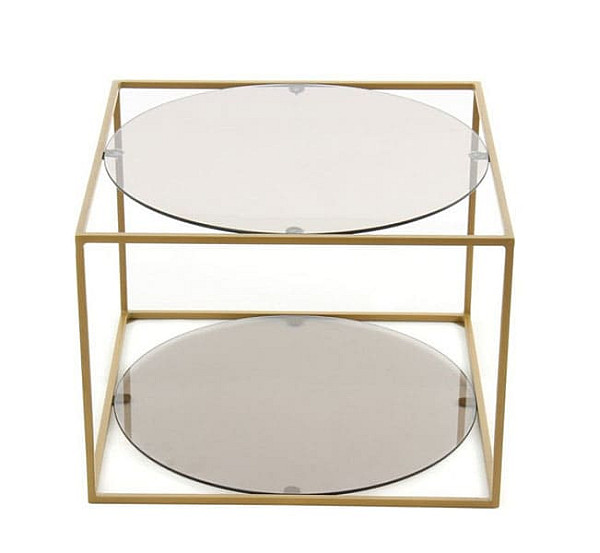 Журнальний стіл Arhome Cube SM110 Grey/Gold-1