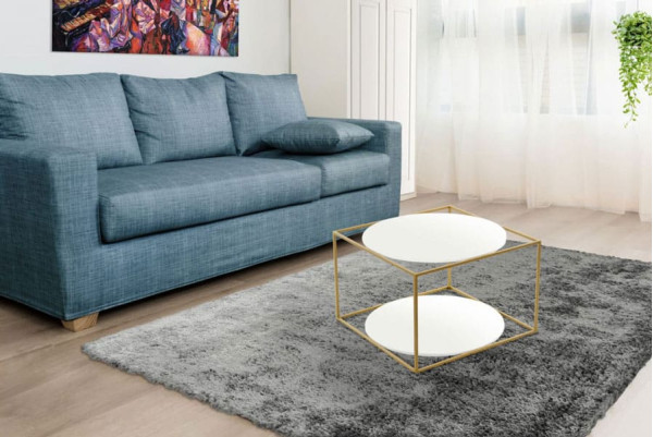 Журнальный cтол Arhome Cube SM110 White / Gold-2