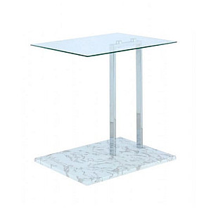 Кавовий стіл Arhome Quadro SM225 Clear/Chrom/Whitemarble