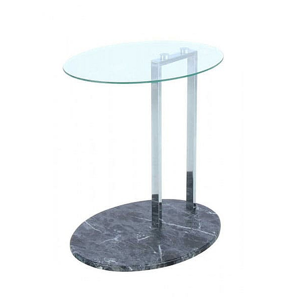 Кофейный cтол Arhome Mark SM275 Clear / Chrome / Blackmarble-0