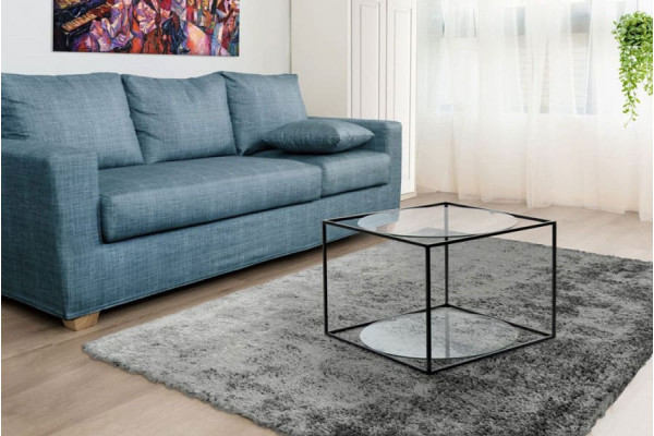 Журнальний стіл Arhome Cube SM110 Clear/Black-2