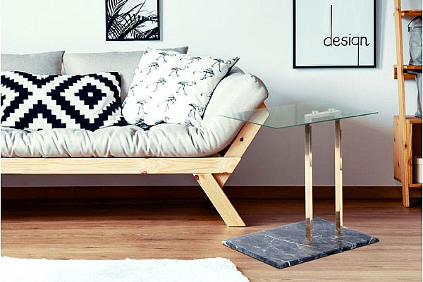 Кофейный cтол Arhome Quadro SM225 Clear/Gold/Blackmarble Кофейный cтол Arhome Quadro SM225 Clear/Gold/Blackmarble-2