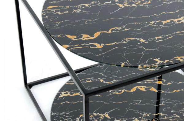 Журнальний стіл Arhome Cube SM110 Blackmarble / Black-1