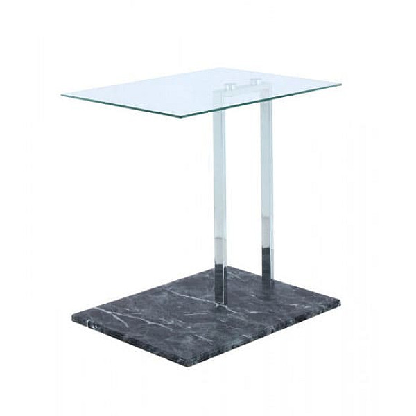 Кавовий стіл Arhome Quadro SM525 Clear / Chrom / Blackmarble-0