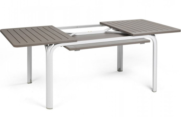 Раскадной стол Nardi Alloro 140 Extensible Tortora Vern Bianco-1
