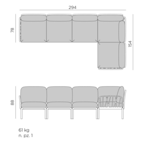 Модульний диван Nardi Komodo 5 Tortora Rosa Quarzo-7