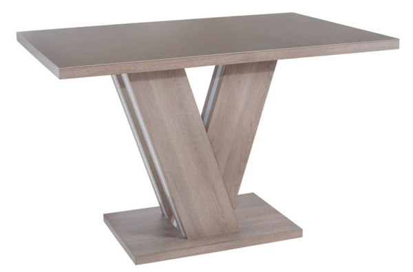 Стіл обідній DAOSUN DT 402 U Сіро-Бежевий Скло-0