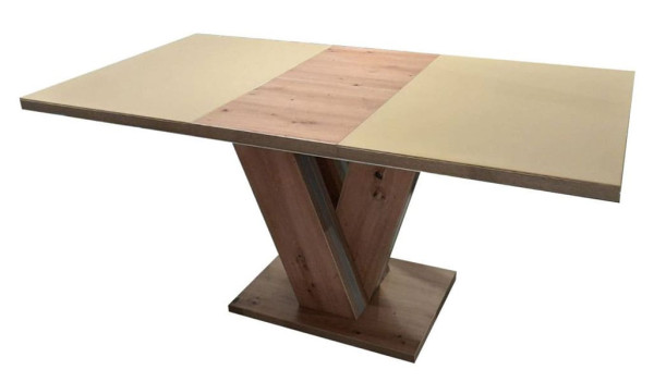 Стіл розкладний обідній DAOSUN DT 402 U Дуб Скло-1