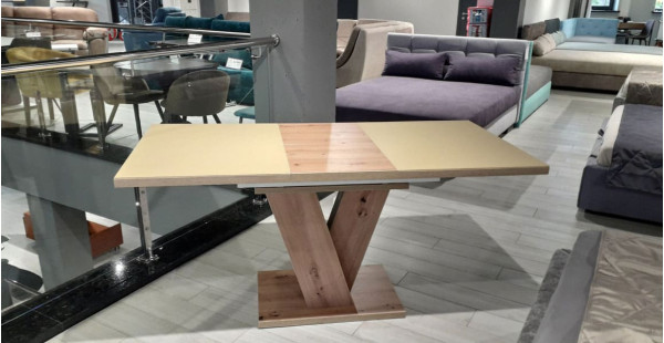 Стіл розкладний обідній DAOSUN DT 402 U Дуб Скло-3