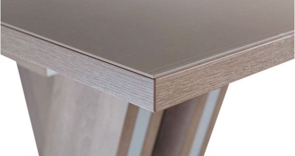 Стіл розкладний обідній DAOSUN DT 402 U Сіро-бежевий Скло-3