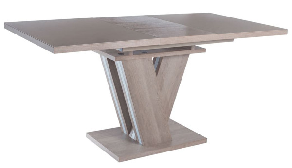 Стіл розкладний обідній DAOSUN DT 402 U Сіро-бежевий Скло-1