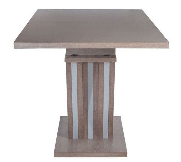 Стіл розкладний обідній DAOSUN DT 402 U Сіро-бежевий Скло-2