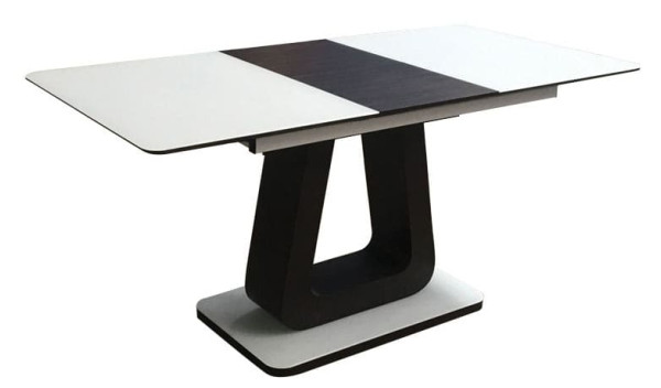 Стіл розкладний обідній DAOSUN DT 8104 Білий з венге Скло-1