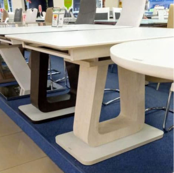 Стіл розкладний обідній DAOSUN DT 8104 Білий Скло-5