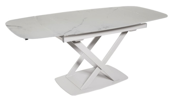 Стіл розкладний обідній DAOSUN DT 8106 Сіро-бежевий Скло-1