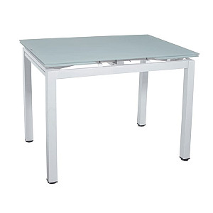 Стіл розкладний обідній DAOSUN DT 8110 Білий сатин Скло