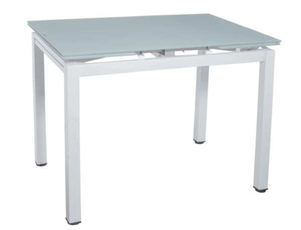 Стол раскладной обеденный DAOSUN DT 8110 Белый сатин Стекло-0