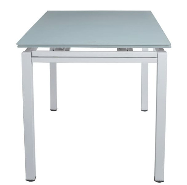 Стол раскладной обеденный DAOSUN DT 8110 Белый сатин Стекло-2