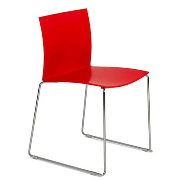 Стілець Dal segno Slim Red Nero на полозах-0