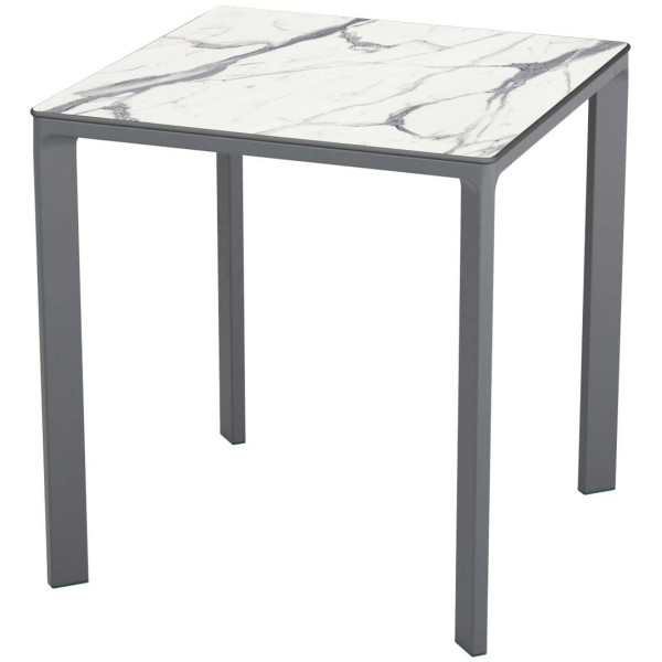 Стол Ezpeleta Meet Anthracite/White marble 70x70 см-0