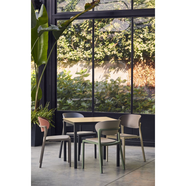 Стол Ezpeleta Monaco Anthracite/Dark oak 70x70 см-1