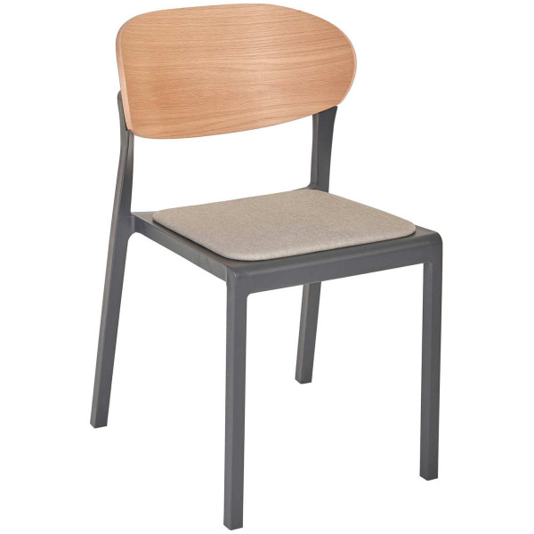 Стул Ezpeleta Bake Wood Pad Anthracite-0