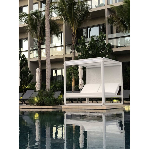 Кровать-шезлонг Ezpeleta Ibiza White/Taupe-1