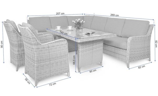 Комплект садових меблів Focus Garden Maryland Beige-11
