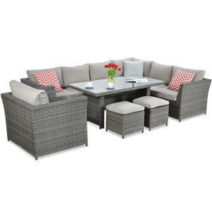 Комплект садових меблів Focus Garden Moniz Dining Plus Dark grey