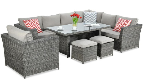 Комплект садових меблів Focus Garden Moniz Dining Plus Dark grey-0